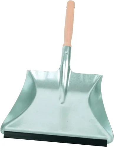 Redecker Sartén para el polvo con mango de madera de haya sin tratar, 17-3/4 pulgadas, acero recubierto de zinc