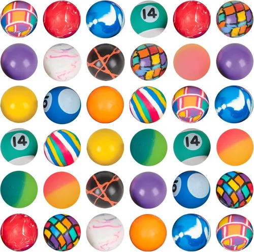Bedwina Pelotas hinchables a granel – (1 pulgada/1.063 in) Hi Bounce Ball surtido surtido, bolas de goma coloridas y pequeñas para niños, paquete de