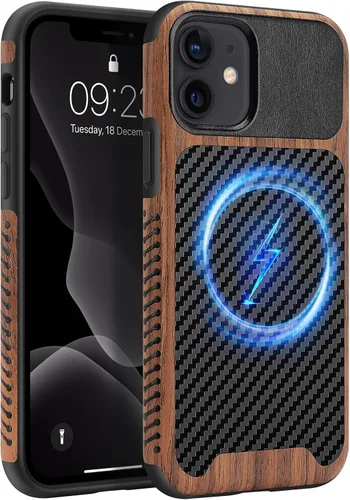 Miniatura 20 de Funda magnética ZZDZZ compatible con iPhone 14 Plus [Compatible con Magsafe] Diseño de cuero premium TPU híbrido a prueba de golpes (Negro)