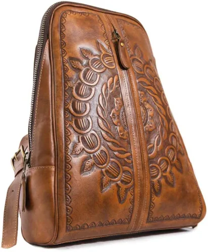 Miniatura 2 de Mochila para mujer, piel auténtica, bandolera de mano