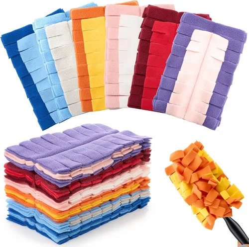 Miniatura 40 de Zubebe 12 piezas de repuesto de plumero de forro polar reutilizables, plumeros planos de plumas, almohadillas de limpieza lavables para múltiples