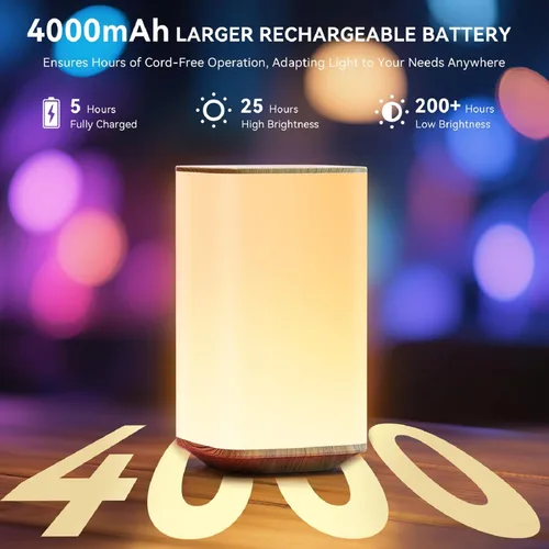 Miniatura 2 de Auxmir Luz Nocturna para Guardería para Niños, Lámpara Nocturna Regulable por Toque con 256 Cambios de Color RGB para Bebé Adulto, Lactancia, Ayuda