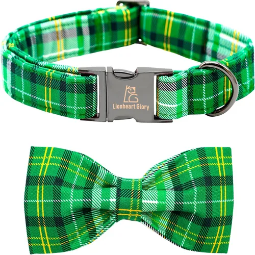 Miniatura 21 de Lionheart glory Collar de lazo para perro para el día de San Valentín, collar de perro para perros grandes, collares de perro con corazones con A
