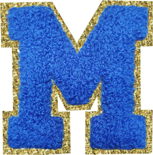 Miniatura 94 de SPRT - Parches de letras de chenilla universitaria con purpurina, parche de letras blancas para planchar con letras del alfabeto para disfraz