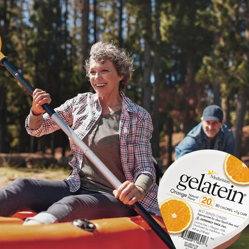 Miniatura 9 de Gelateína Naranja: 0.71 oz de proteína. Sin azúcar. Ideal para dietas de líquidos claros, dificultades para tragar, bariátrica, diálisis