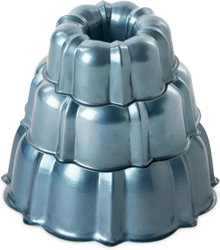 Nordic Ware Bundt Moldeado, Juego de 3 Piezas Escalonado, Azul Crepúsculo