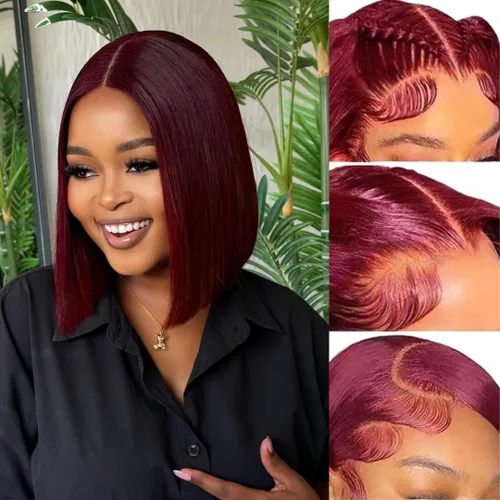Miniatura 22 de ALHER Pelucas de cabello humano con encaje frontal de gorra pequeña #4/27 rubio miel con reflejos, pelucas de encaje frontal de 13 x 4 con cabello