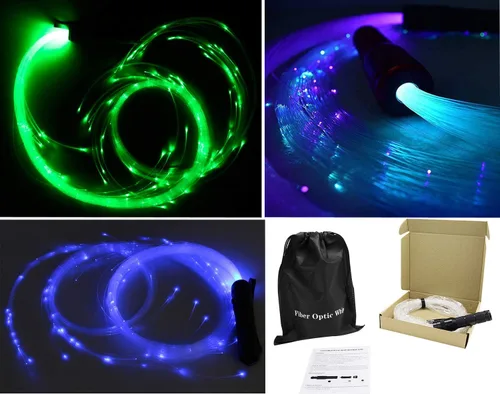 Miniatura 6 de AZIMOM Látigo de Danza de Fibra Óptica LED Látigo Espacial de 6 pies 360° Giratorio 40 Modos de Pantalla Alimentado por Batería Látigo de Píxeles