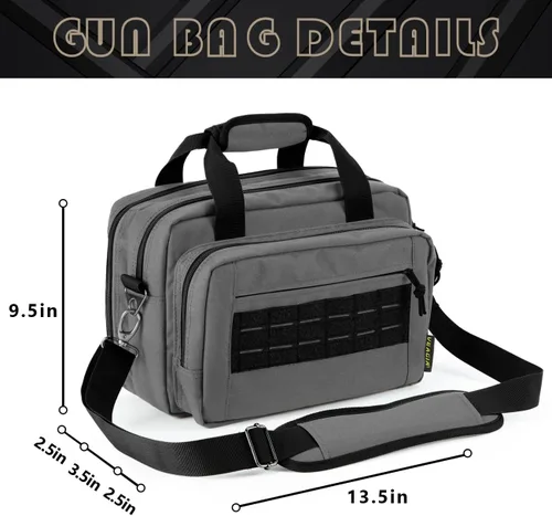 Miniatura 6 de Bolsa para polígono de tiro, estuche para pistola, bolsas para pistolas y munición para pistolas de mano y bolsa de transporte blanda para disparar