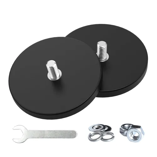Miniatura 13 de Magnetpro 2 Piezas Imanes de Montaje Fuertes con Revestimiento de Goma Antiarañazos, Más de 120 LB de Potencia Adhesiva, Base de Ensamblaje