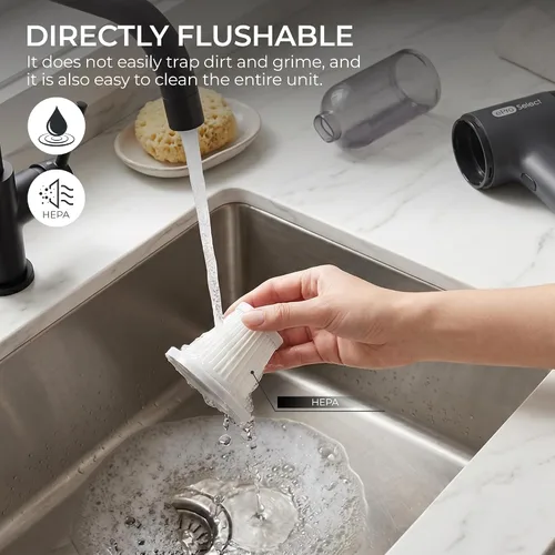 Miniatura 8 de EV1395 Aspiradora inalámbrica de mano - 75W 12000Pa de succión fuerte, tiempo de funcionamiento de 14-24 minutos, recipiente de polvo de 0.14L