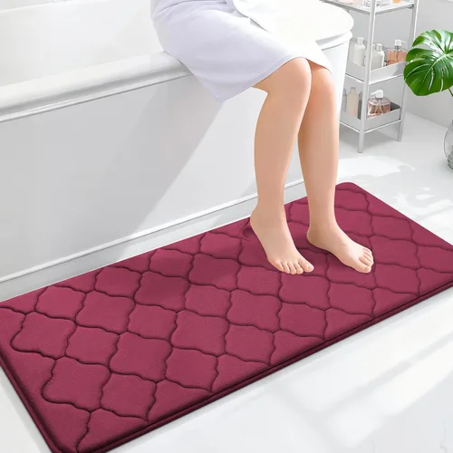 Miniatura 98 de OLANLY Alfombra de Baño de Espuma Viscoelástica de 24 x 16 pulgadas, Ultra Suave y Absorbente, Alfombras de Baño Antideslizantes, Cómodas, Lavables
