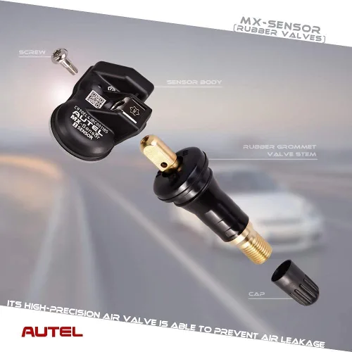 Autel MX-Sensor - Sensor TPMS programable (315 MHz + 433 MHz) - vástago de goma, a presión, 99% cobertura del vehículo, 100% clonable, programado