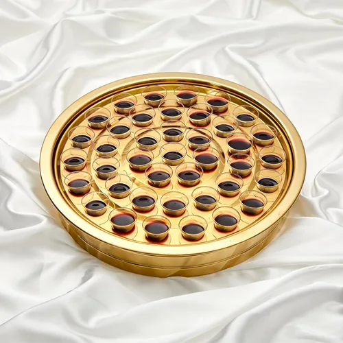 Miniatura 5 de Zhehao - 1 bandeja de comunión con cáliz desechables para suministros de iglesia, cada juego de suministros de comunión de 40 agujeros, bandejas