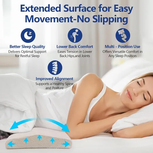 Miniatura 3 de Cozyhealth Almohada de apoyo lumbar para dormir, cojín de apoyo lumbar de espuma viscoelástica para aliviar el dolor de espalda baja, soporte