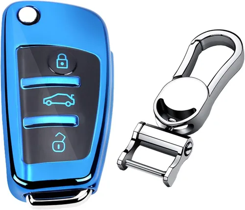 Miniatura 11 de Para Hombre Mujer Genuino Cubierta de Llavero de Cuero para Audi A1 A3 A4 A6 A8 Quattro Q2 Q3 Q7 R8 RS3 RS6 S3 S6 TT TTS, Funda de Llavero de Coche