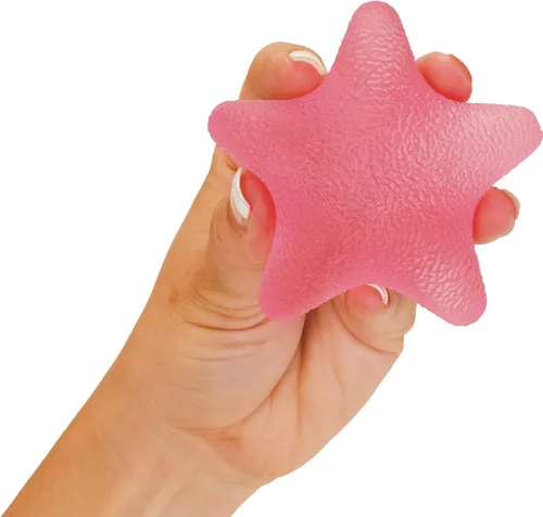 NOVA Estrella ejercitadora de mano, estrella de agarre de mano para fuerza, estrés y recuperación, viene en 3 niveles de resistencia, rosa suave,
