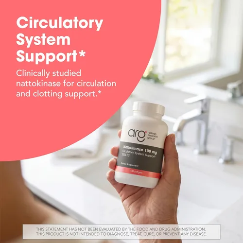 Miniatura 2 de Allergy Research Group - Suplemento Nattoquinasa NSK-SD 2000 FU, 100mg - Salud Cardiovascular/Circulatoria - 180 cápsulas blandas