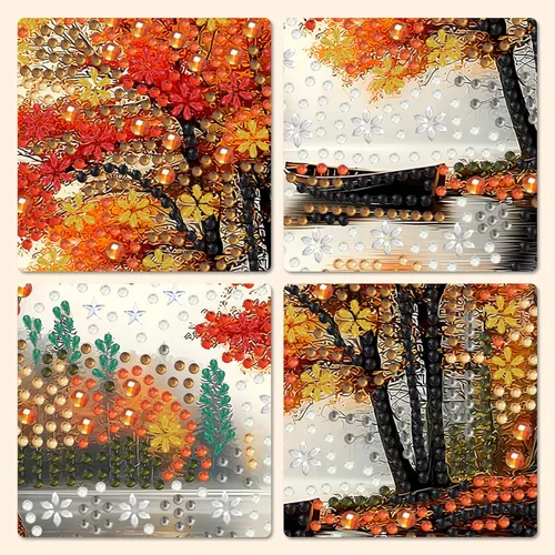 Miniatura 4 de MXJSUA Adornos colgantes de escena de otoño con kits de cadena para adultos, pintura de diamantes de cristal de forma especial 5D, decoración