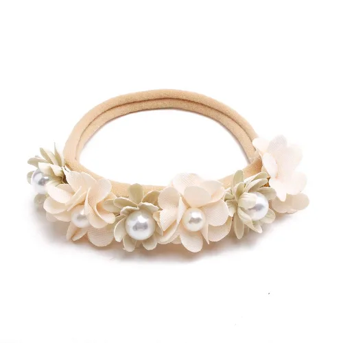 Miniatura 4 de Diademas de nailon para bebé niña con moños de flores - Bandas elásticas para el cabello con corona, envolturas florales hechas a mano, regalos