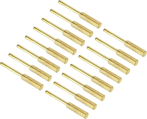 Miniatura 8 de PATIKIL Afilador de motosierra de diamante de 3/16 pulgadas, paquete de 4 unidades de afilar piedra de afilar herramienta de lijado de pulido, dorado