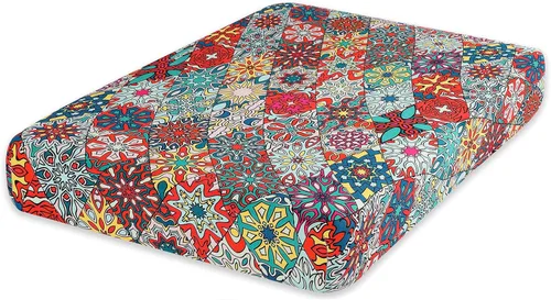Miniatura 84 de hyha Fundas de cojín estampadas para sofá al aire libre, fundas florales lavables para muebles de patio, exteriores, funda de repuesto para asiento