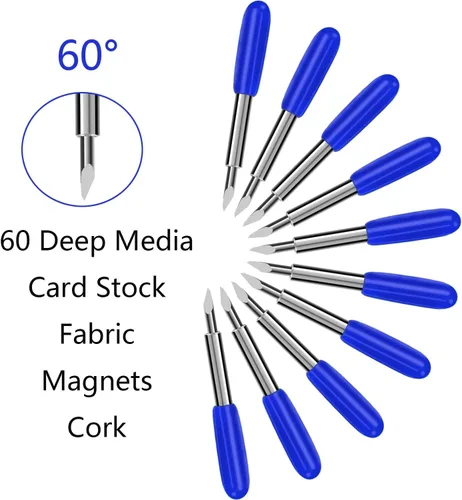 Miniatura 5 de 30 cuchillas de repuesto compatibles con máquinas de corte Explore Air /Air2/Air 3/Maker/Maker 3, incluye 5 cuchillas de punta fina de 30°, 20
