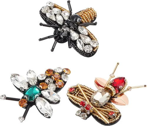 Miniatura 10 de INFUNLY Parches de cuentas de diamantes de imitación de corazón para Halloween, decoraciones rojas de 3 estilos, hechos a mano, parches de cristal
