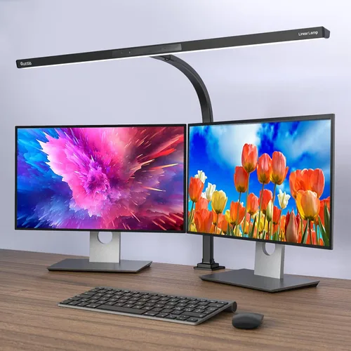 Quntis Lámpara de escritorio LED, lámpara de escritorio con abrazadera de arquitecto para oficina en casa, iluminación de oficina brillante de 31.5