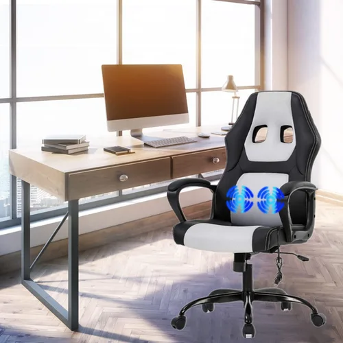 Miniatura 3 de Silla para videojuegos, silla de oficina de masaje, sillas ergonómicas de videojuegos, silla de computadora reclinable ajustable con soporte lumbar