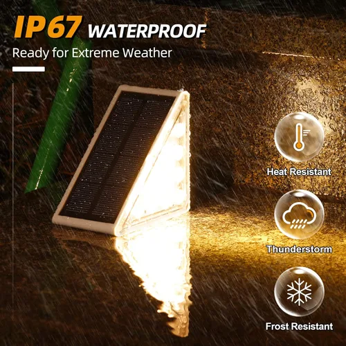 Miniatura 6 de NIORSUN Luces solares, impermeabilidad IP67, encendido/apagado automáticos, para escalones exterior, escalera, patio, porche, puerta delante, acera