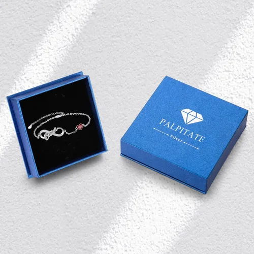 Miniatura 7 de Palpitate Pulsera Sister Infinity de plata de ley para mujer, joyería con piedra natal