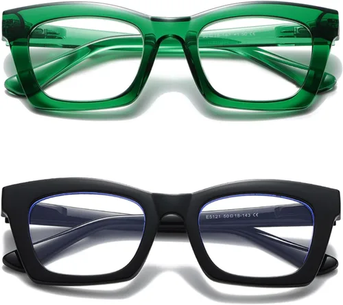 Miniatura 12 de Hubeye Lentes de lectura estilo Oprah para mujeres, gafas de lectura estilo stylis con bloqueo de luz azul y bisagra de resorte