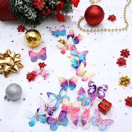 Miniatura 7 de Boao 18 piezas de pinzas para el cabello con brillo y diseño de mariposa para niñas, adolescentes y mujeres, accesorios para el cabello