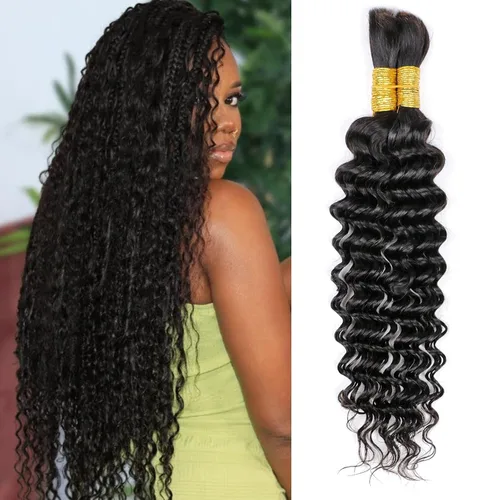 Miniatura 40 de Extensiones de cabello humano afro rizado 4B 4C Afro Kinky a granel de cabello humano virgen sin procesar para mujeres, negro natural, 8 pulgadas