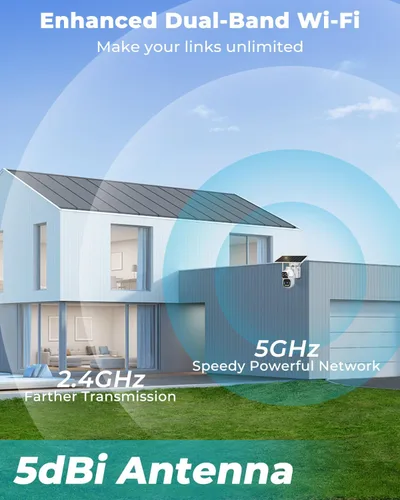 Miniatura 6 de GENBOLT 2.5K AOV WiFi Cámara de seguridad solar al aire libre inalámbrica, 7/24 grabación 3MP+3MP cámara de vigilancia IP con detección de IA de 90