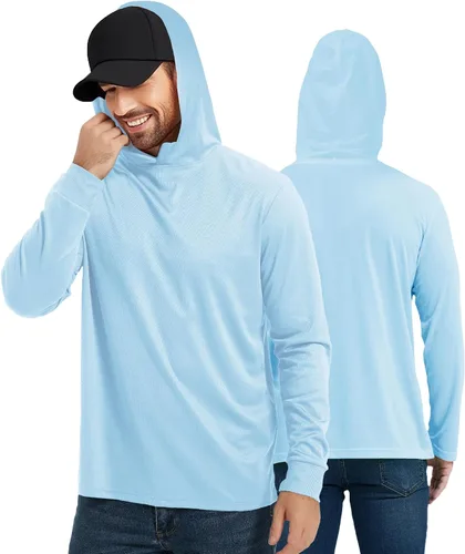 Miniatura 2 de ProtectX Sudadera ligera de manga larga con protección solar de alta visibilidad, UPF 50+ de secado rápido, camisa SPF UV, ropa activa