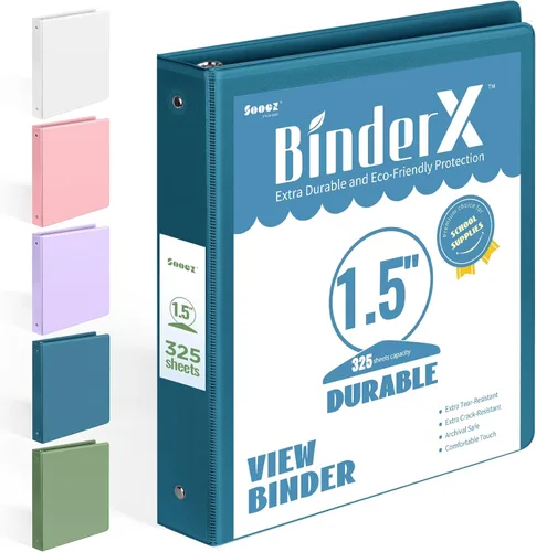 Miniatura 18 de BinderX - Carpeta de 3 anillos redondos extraduradera de 1 pulgada, se adapta a 175 hojas de papel de 8.5 x 11 pulgadas, cubierta personalizable