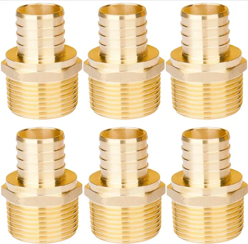 WHK Paquete de 6 adaptadores PEX-B macho NPT (MNPT) de 1 pulgada x 1 pulgada