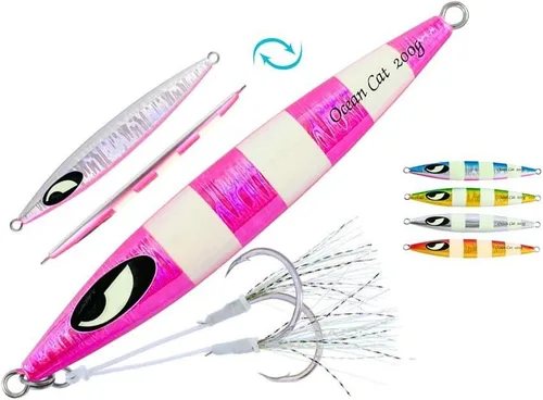 Miniatura 16 de OCEAN CAT Jigs de pesca de agua salada en alta mar Jigging de velocidad de lanzamiento lento señuelos vertical Jigging vertical Plantilla de otoño