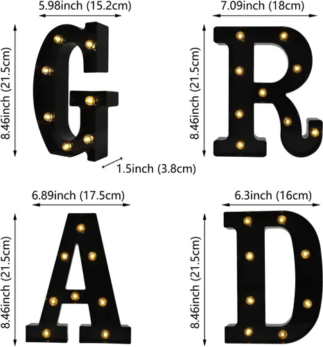 Miniatura 5 de Curyidy Letras de decoración de graduación, letreros de marquesina, luces iluminadas de marquesina de clase de 2025 para cumpleaños, Año Nuevo