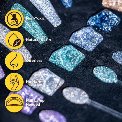 Miniatura 8 de BURANO Esmalte de uñas de gel reflectante, 0.2 fl oz, esmalte de gel reflectante con purpurina de diamante, esmalte de gel de color brillante