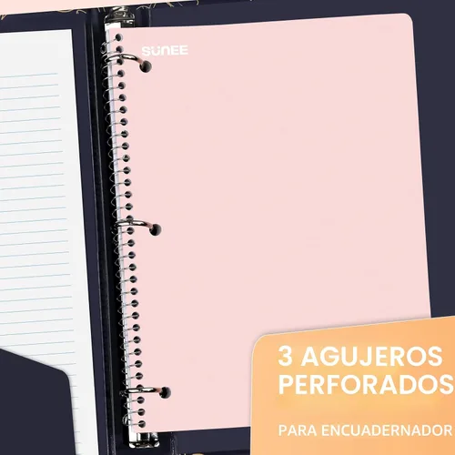 Miniatura 6 de SUNEE Cuadernos de espiral, 1 materia, paquete de 5, papel rayado universitario, 8 x 10-1/2 pulgadas, 70 hojas por cuaderno, papel perforado de 3