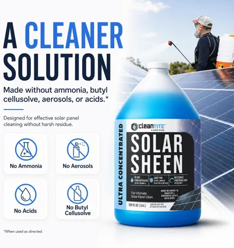 Miniatura 6 de Limpiador de paneles solares de 1 galón (hace 18.06 oz) - Solución de limpieza súper concentrada para vidrio, metal, madera y plástico - Elimina