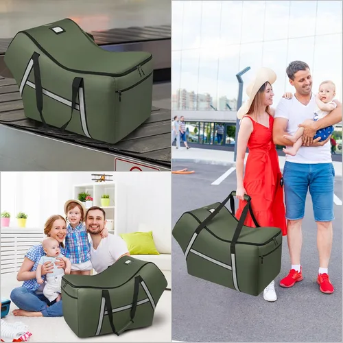 Miniatura 6 de Bolsa de viaje para asiento de carro infantil para avión, compatible con todos los asientos de carro Nuna Pipa y base, Chicco KeyFit 30 y base, Verde
