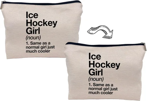 Miniatura 4 de Frases inspiradoras, definición de hockey sobre hielo, deportes, hockey sobre hielo, bolsa de maquillaje para niña, estuche con cremallera