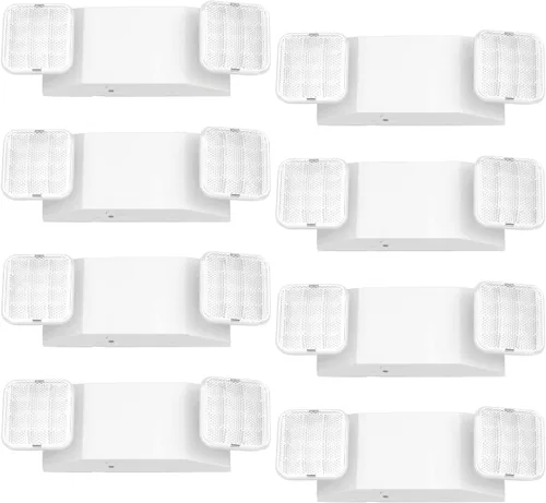Miniatura 7 de Luz de emergencia LED con batería de respaldo, dos luces de salida de emergencia ajustables de cabeza cuadrada para fallos de energía del hogar