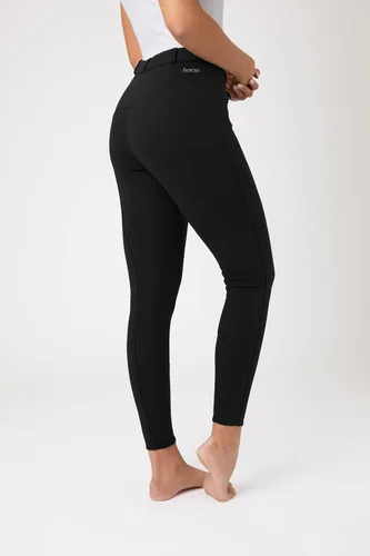 Miniatura 3 de HORZE Active - Pantalones de asiento completo con agarre de silicona para mujer Cintura de tiro medio con bolsillo frontal