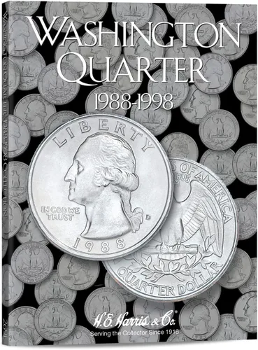 Miniatura 25 de H.E. Harris & Co. US Washington Quarter Carpeta de monedas de cuatro volúmenes 1932 – 1998# 2688.2689.2690.2691 Conjunto de cuatro volúmenes
