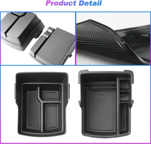 Miniatura 6 de SXCY 2 piezas superiores para Hyundai Kona/Kona EV 2024 2025 2026 Organizador de consola central para Hyundai Kona EV 2024-2026, accesorios